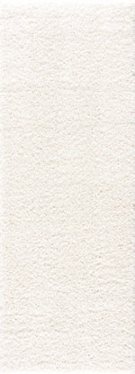 Faina Solid Cream Shag Rug Washable