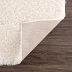 Faina Solid Cream Shag Rug Washable