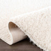 Faina Solid Cream Shag Rug Washable