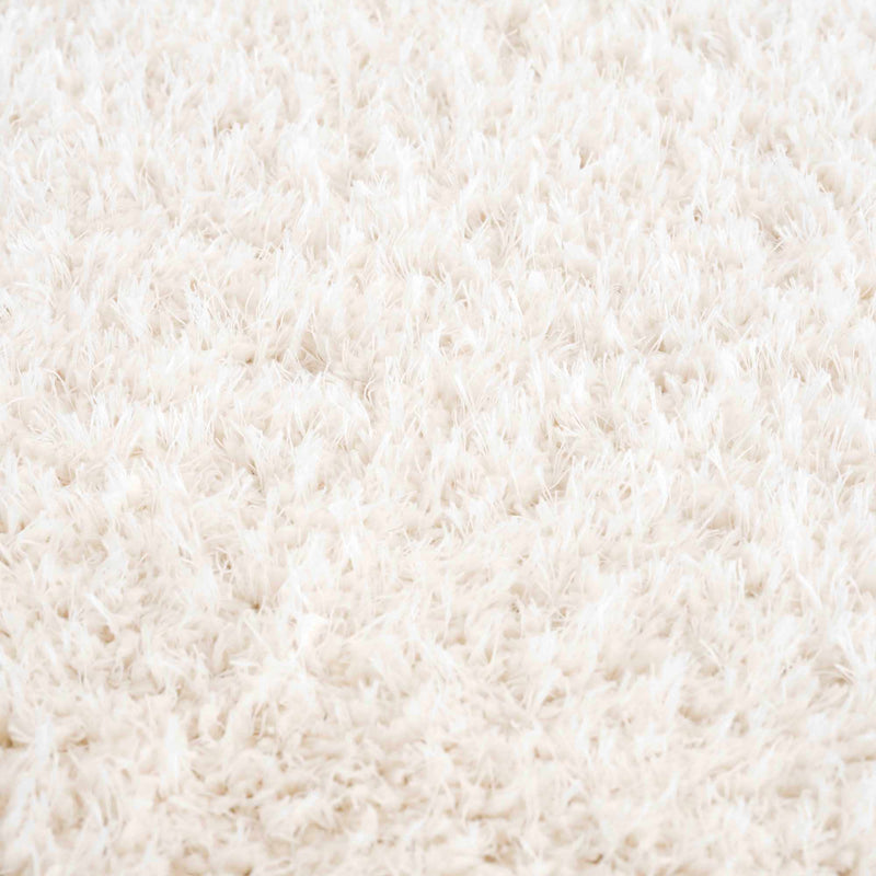 Faina Solid Cream Shag Rug Washable