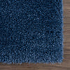 Faina Solid Dark Blue Shag Rug Washable