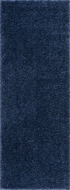 Faina Solid Dark Blue Shag Rug Washable