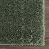 Faina Solid Green Shag Rug Washable