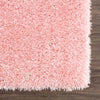 Faina Solid Pink Shag Rug Washable