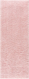 Faina Solid Pink Shag Rug Washable