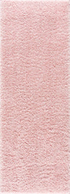 Faina Solid Pink Shag Rug Washable