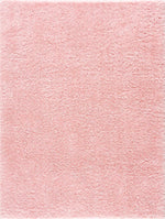 Faina Solid Pink Shag Rug Washable