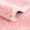 Faina Solid Pink Shag Rug Washable