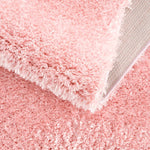 Faina Solid Pink Shag Rug Washable