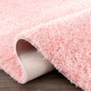 Faina Solid Pink Shag Rug Washable