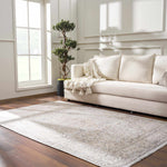 Cream Holi-2301 Washable Area Rug