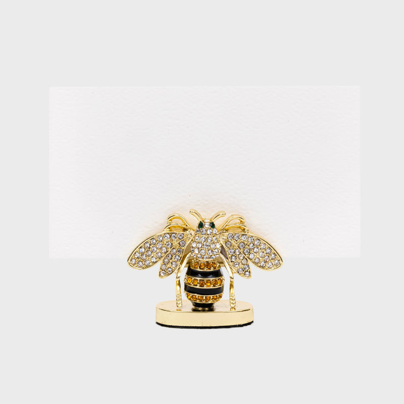Stripey bee placecard holders, set of two