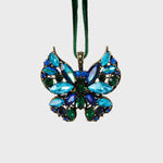 Mini butterfly ornament boxed set of two, sapphire