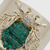 Sparkle bee napkin rings, emerald, set of two