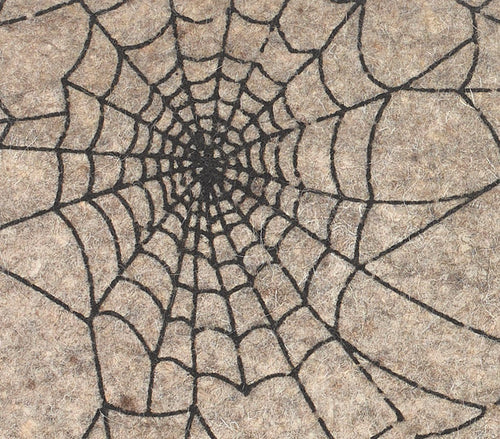 Hand Felted Wool Halloween Spider Web Table Runner - 14x72"