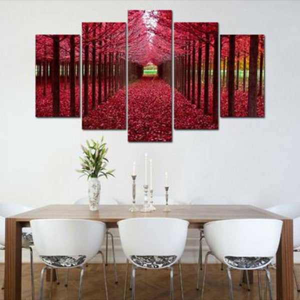Red Forest Wall Art