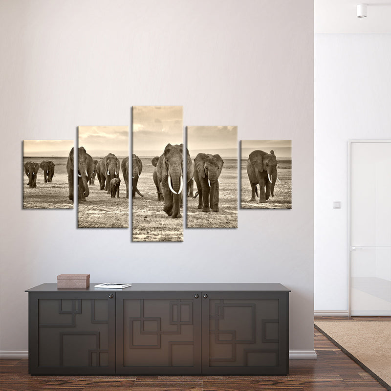 Herd Of Elephants Wall Art