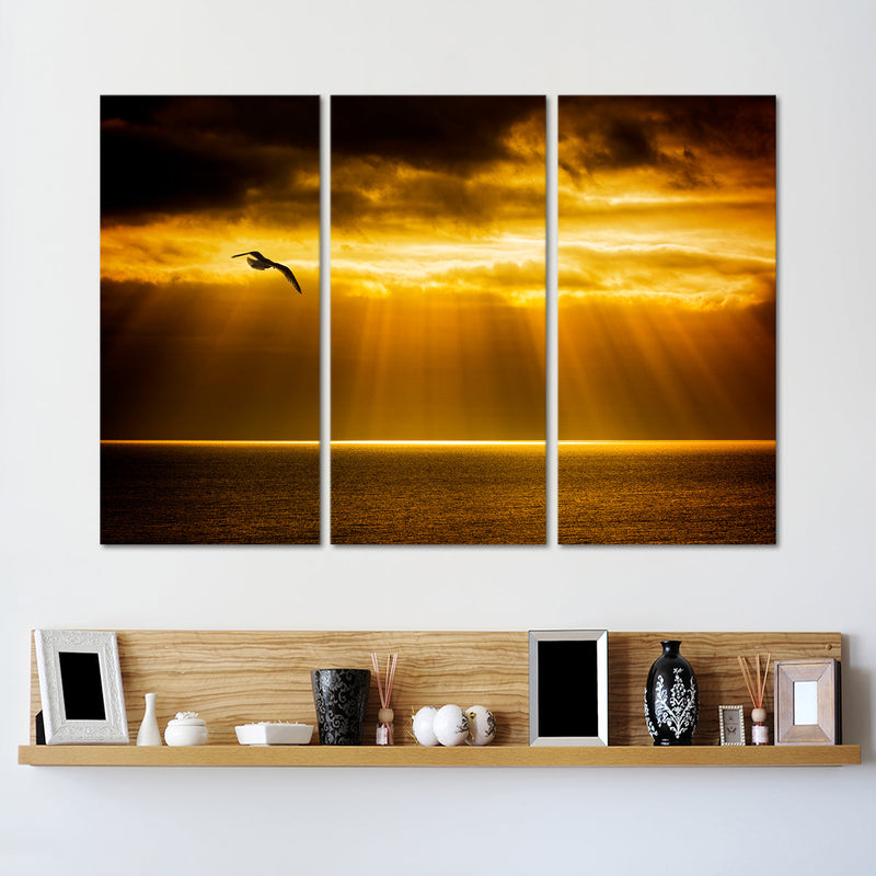 Golden Ocean Sky Wall Art