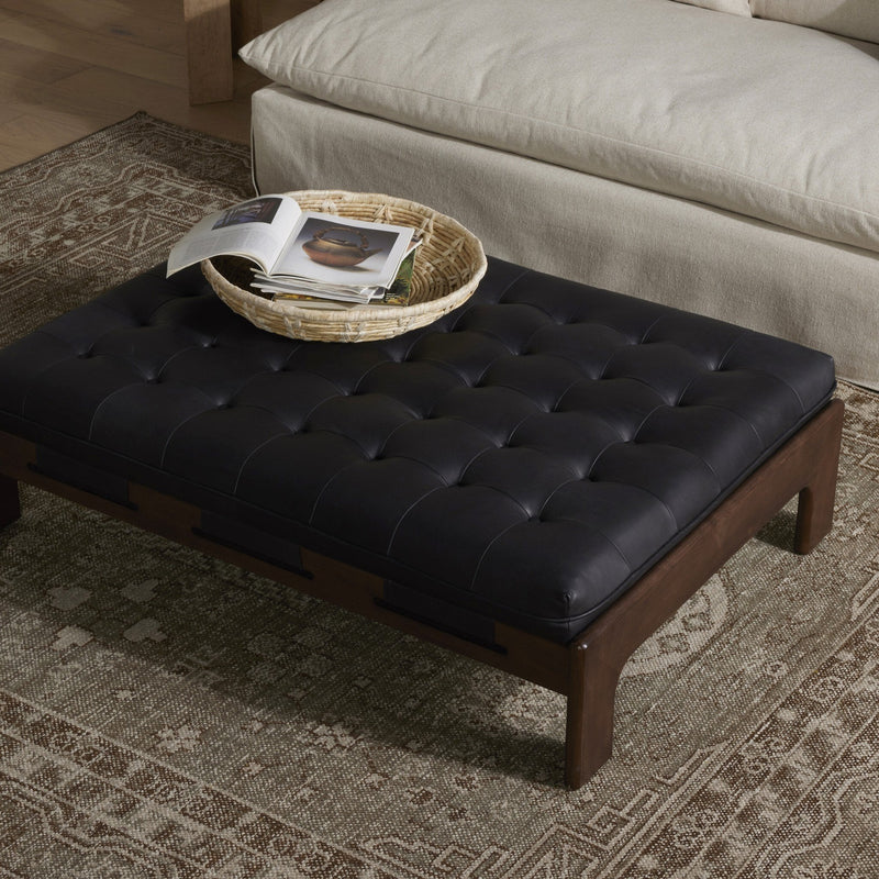 Halston Heirloom Black Cocktail Ottoman | shipping 11/25/2025