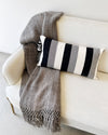 SALE SanCri B&W Wide Stripe Lumbar Throw Pillow