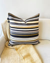 SALE SanCri Happy Stripe Pillow - Grey & Ochre