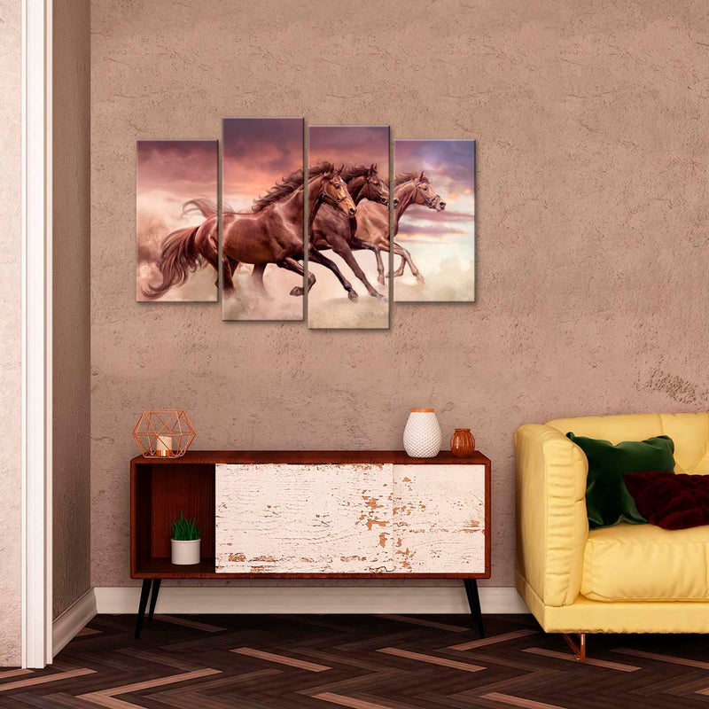 Three Running Horses Wall Art