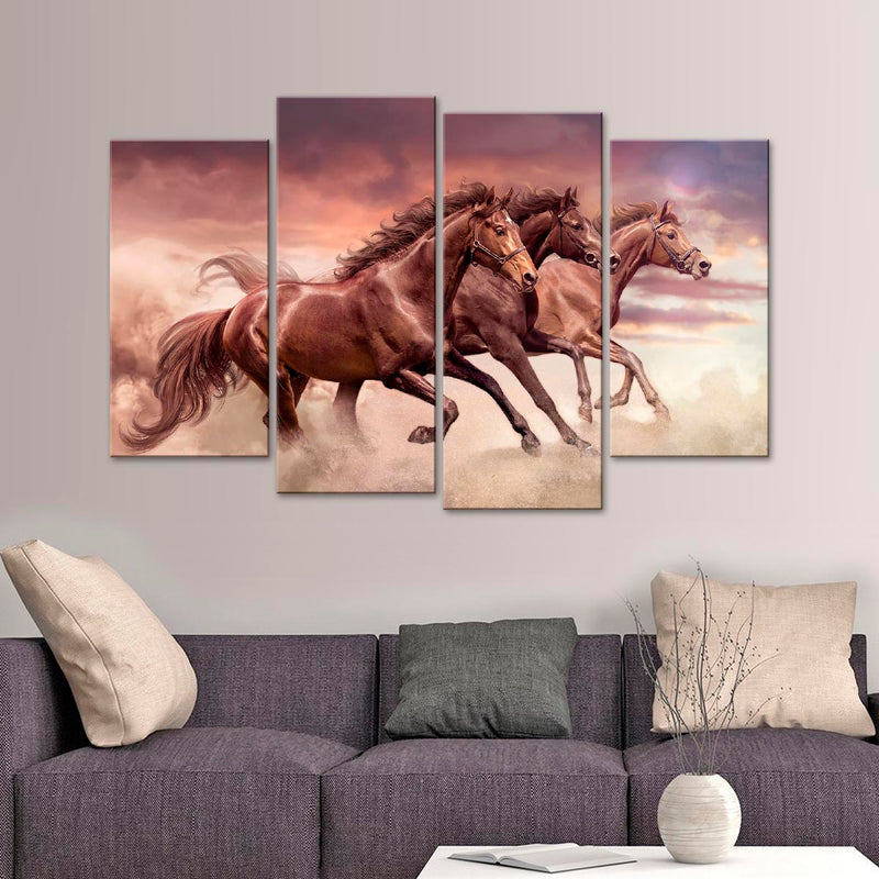 Three Running Horses Wall Art