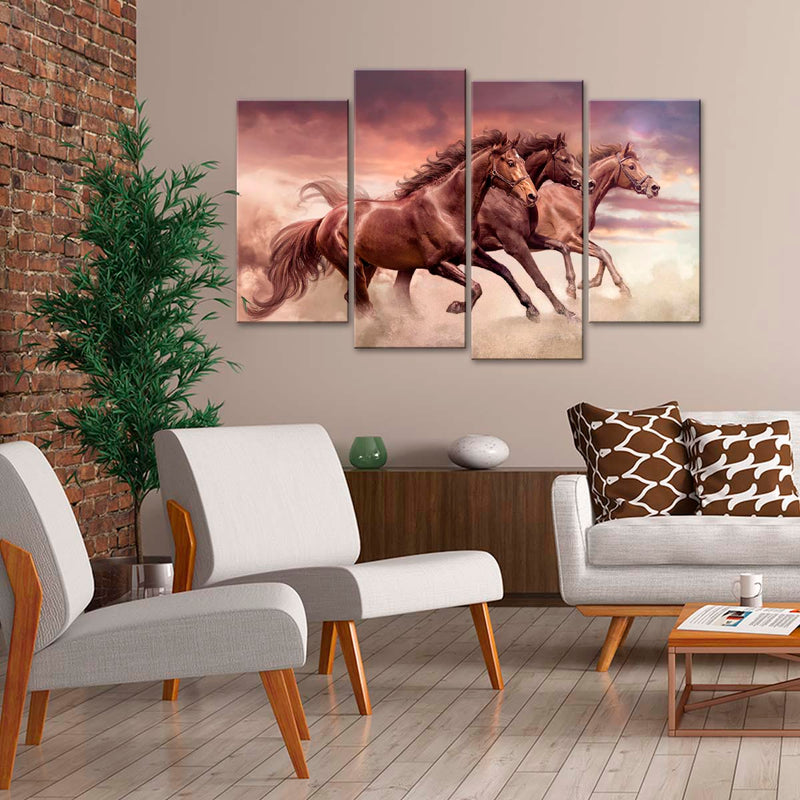 Three Running Horses Wall Art