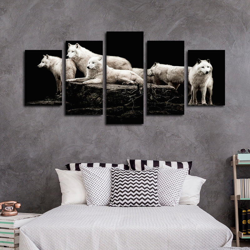 White Wolves Wall Art