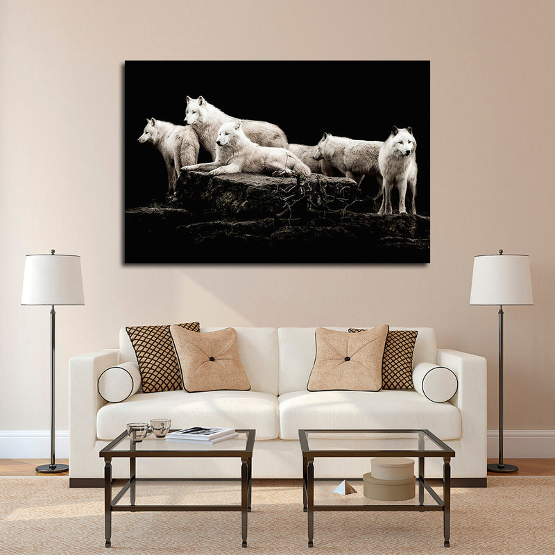 White Wolves Wall Art