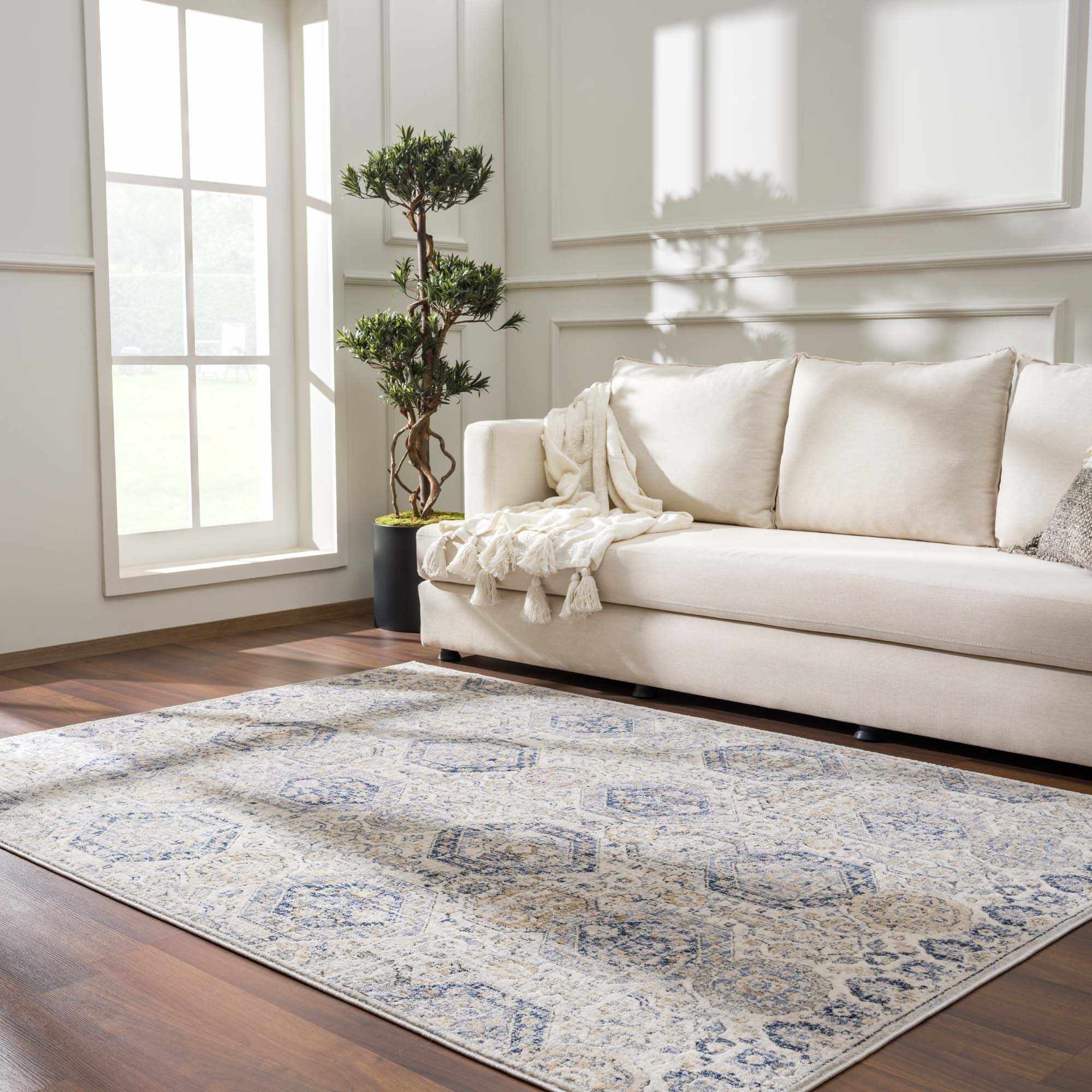 Parkerfield Cream & Blue Area Rug – Lovecup.com