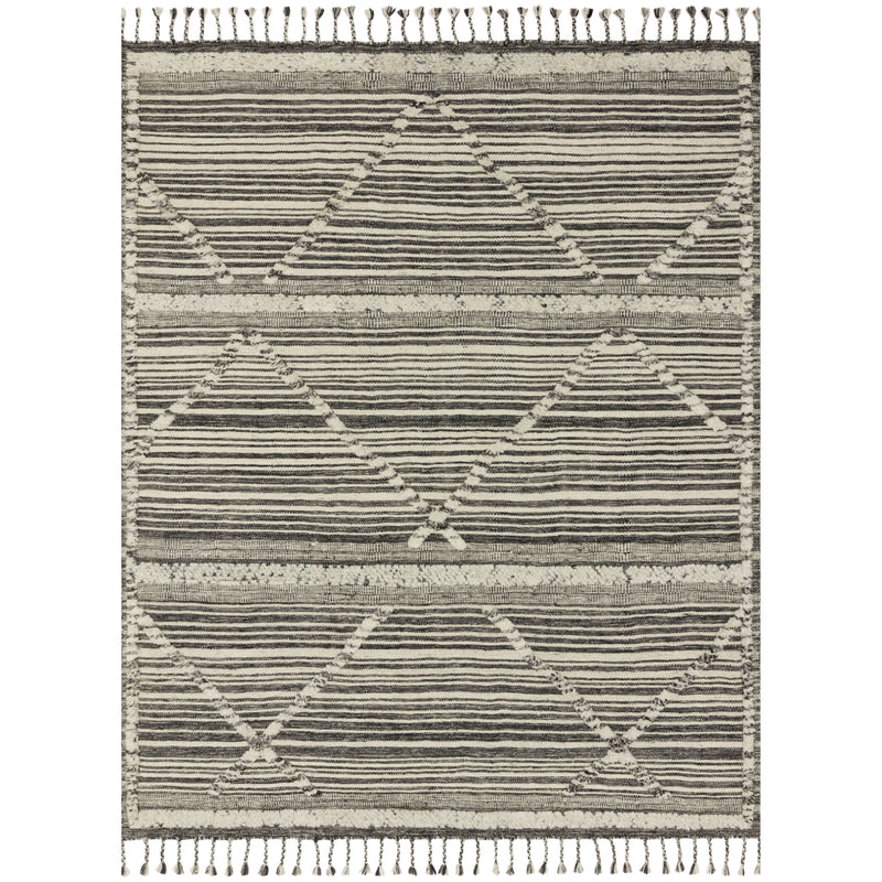 Iman Ivory/Charcoal Hand-Knotted Rug