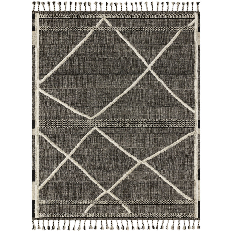 Iman Beige/Charcoal Hand-Knotted Rug