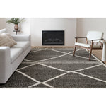 Iman Beige/Charcoal Hand-Knotted Rug