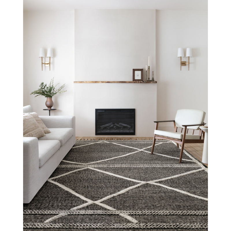 Iman Beige/Charcoal Hand-Knotted Rug