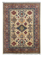 Fine Hand Knotted Afghani Super Kazak Rug 5 x 7