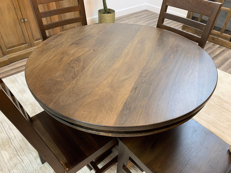 Weston 42" Round Dining Table - Natural + Black