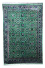 Hand-Knotted Afghani Bukharayi Wool Rug – 6’7″  x  9’9″