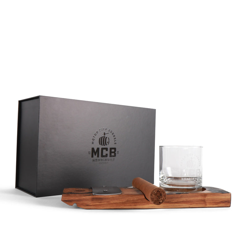 Cigar Holder with Rocks Glass