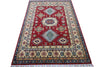 Hand-Knotted Afghani Kazak Wool Rug – 4’10″  x  6’6″