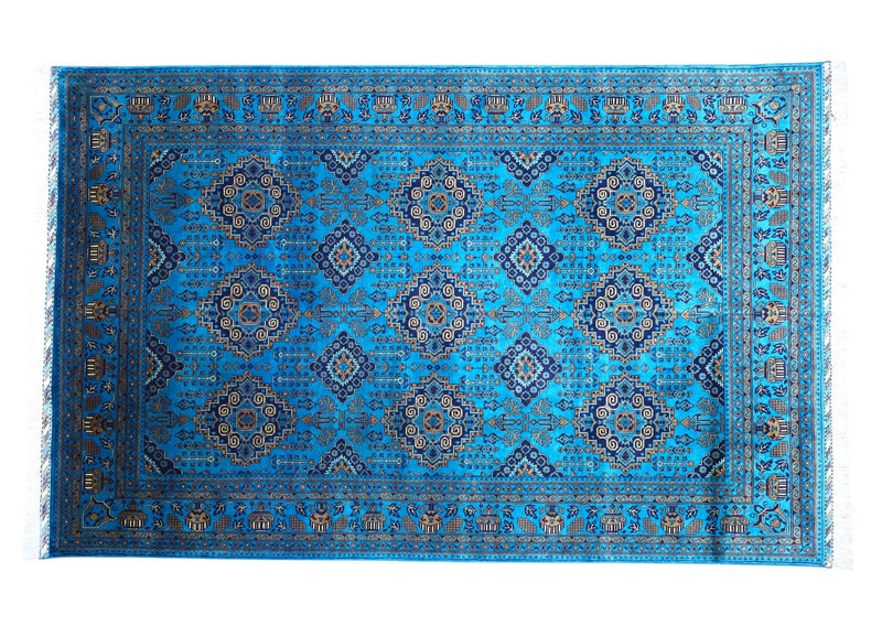 Hand-Knotted Afghani Zerkhaki Wool Rug – 6’6″  x  10’0″