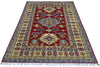 Hand-Knotted Afghani Kazak Wool Rug – 4’9″  x  6’8″