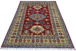 Hand-Knotted Afghani Kazak Wool Rug – 4’9″  x  6’8″