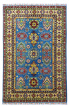 Hand-Knotted Afghani Kazak Wool Rug – 3’11″  x  6’0″