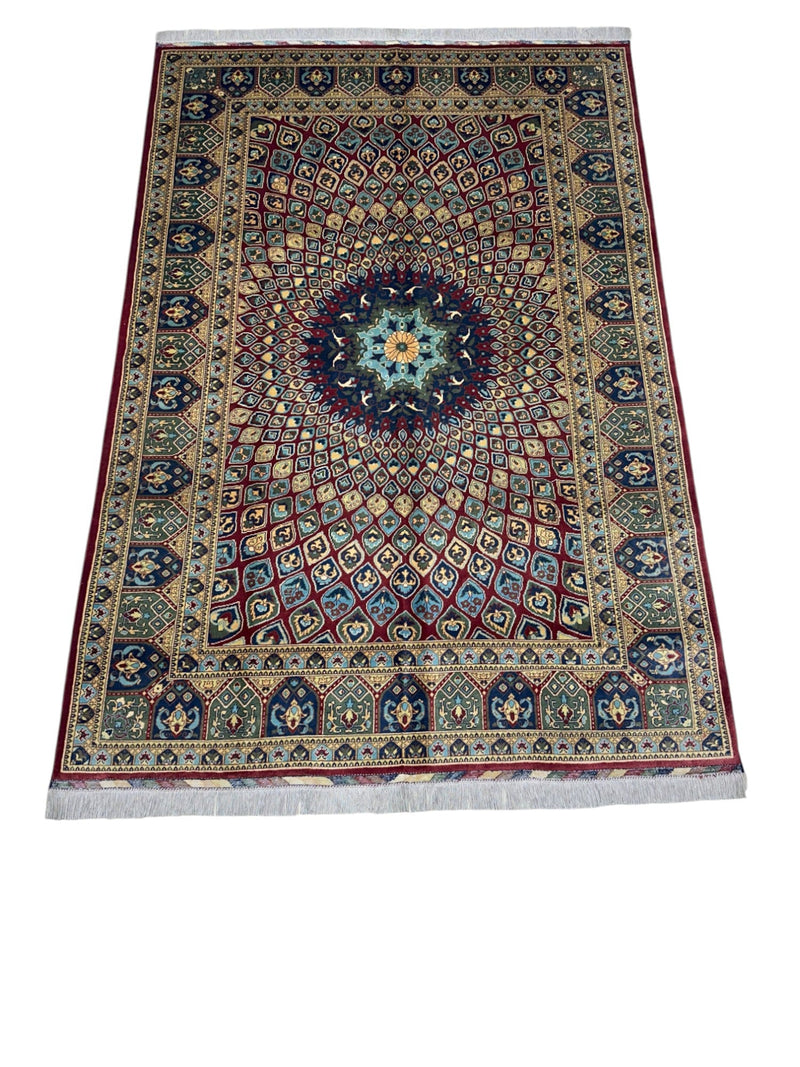 Hand-Knotted Afghani Parak Wool Rug – 6’6″  x  9’7″