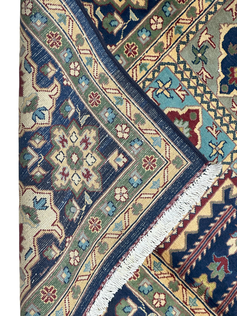 Hand-Knotted Afghani Bakhteiari Wool Rug – 6’9″  x  9’9″