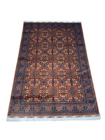Hand-Knotted Afghani Bukharayi Wool Rug – 6’7″  x  9’7″