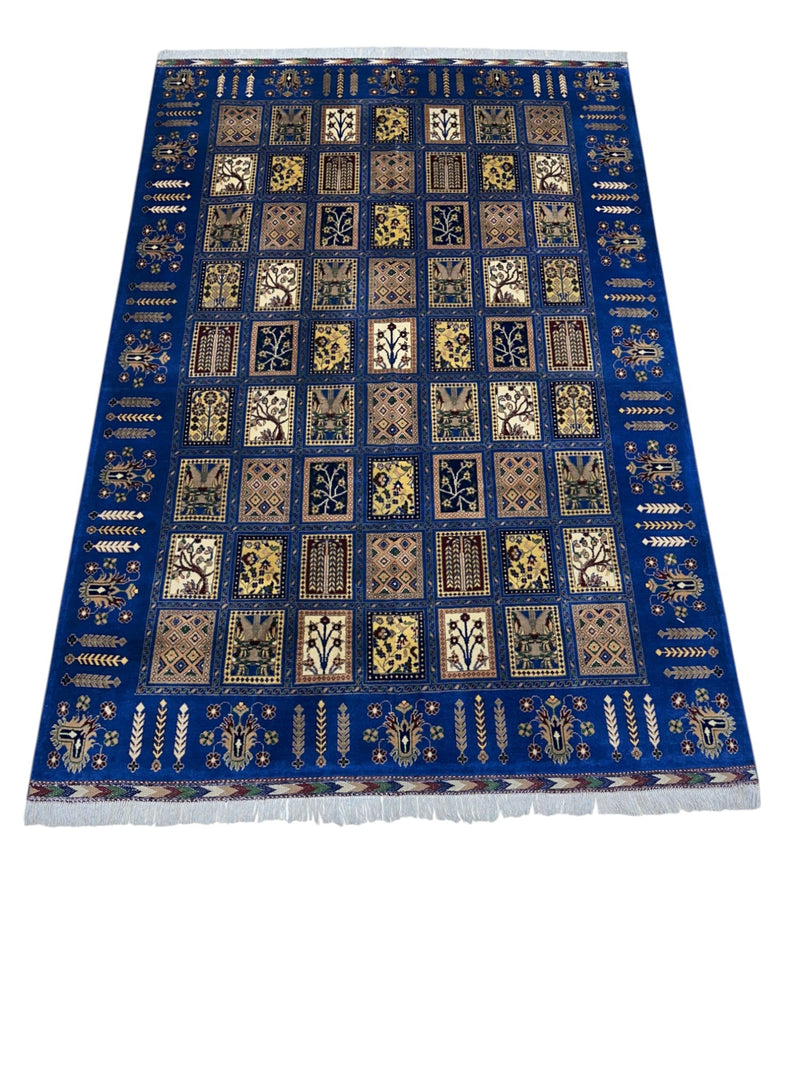 Hand-Knotted Afghani Bakhteiari Wool Rug – 6’9″  x  9’8″