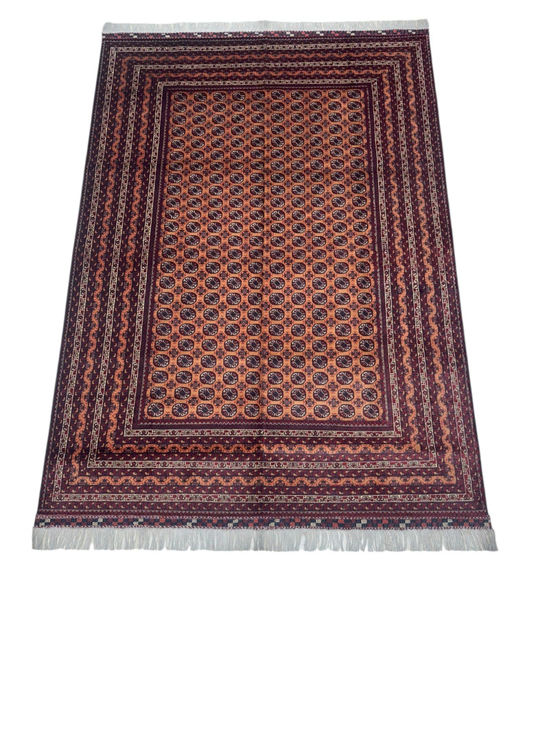 Hand-Knotted Afghani Mawri Wool Rug – 6’9″  x  9’6″