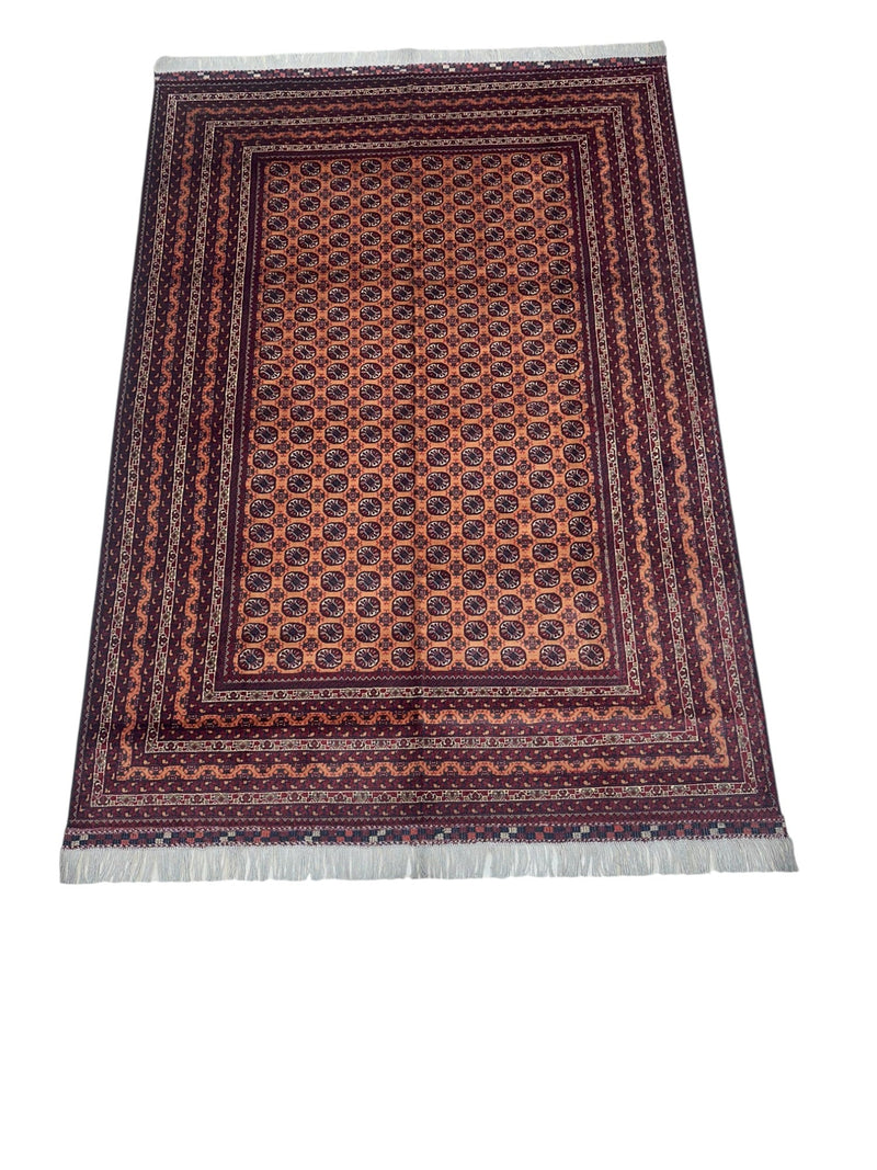 Hand-Knotted Afghani Mawri Wool Rug – 6’9″  x  9’6″